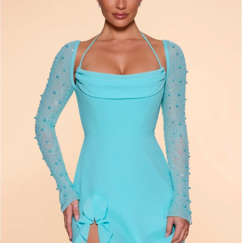 Blue Long Sleeve Dress